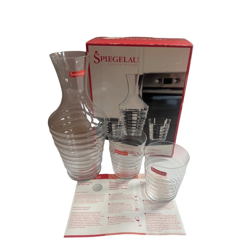 Godiger Spiegelau Balloon Decanter Set 1.0 L & 2x Tumbler Glasses Barware
